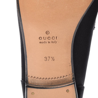 Gucci Satin Jordaan Womens Loafers 37.5 Black 10 of 12