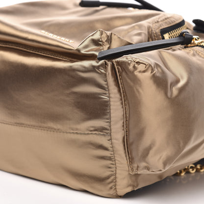 Burberry Metallic Satin Nylon Medium Rucksack Backpack Gold 8 of 8