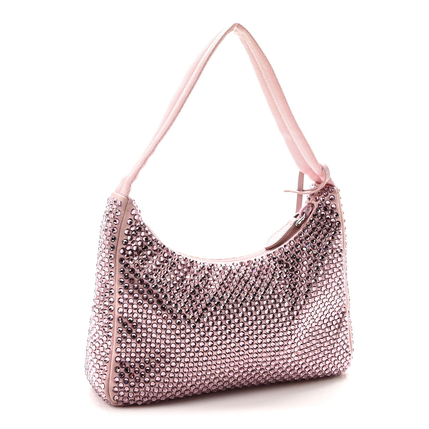 Prada Satin Crystal Mini Re-Edition 2000 Bag Alabastro 3 of 9