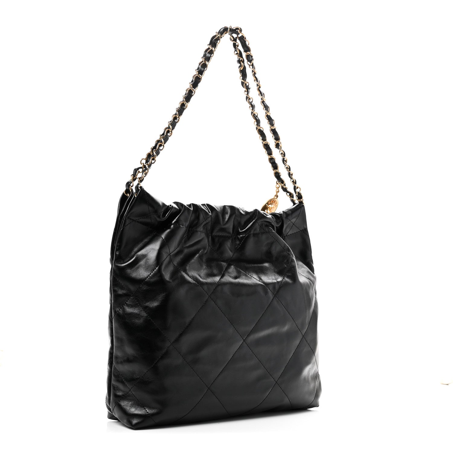 Chanel Shiny Calfskin Quilted Small Chanel 22 Black 4 of 12