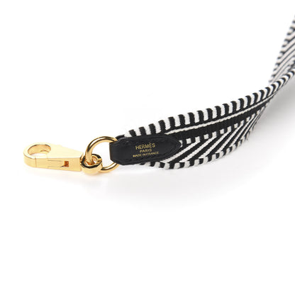 Hermes Toile Swift 25mm Sangle Cavale Shoulder Strap Black Ecru 3 of 5