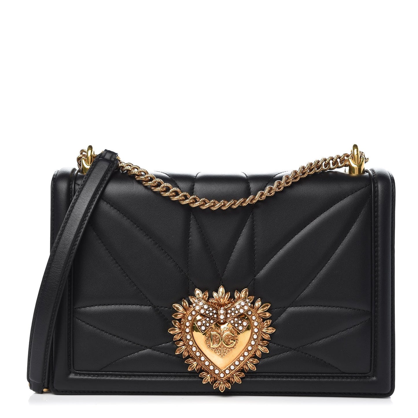 Calfskin Medium Devotion Crossbody Bag Black
