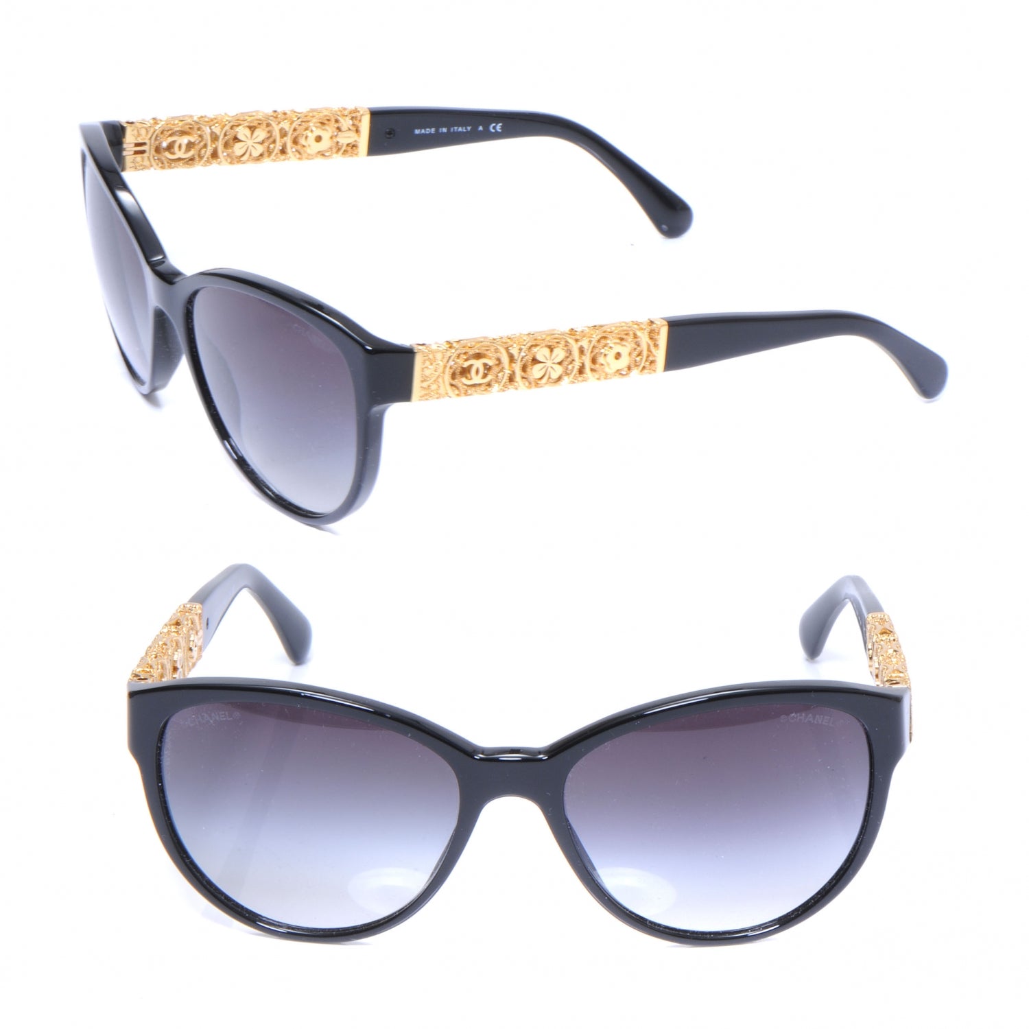 Chanel Metal Filigree Butterfly Sunglasses 5261 Black 1 of 5