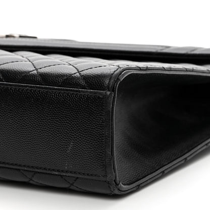 Saint Laurent Grain De Poudre Textured Mixed Matelasse Large Triquilt Monogram Satchel Black 11 of 12