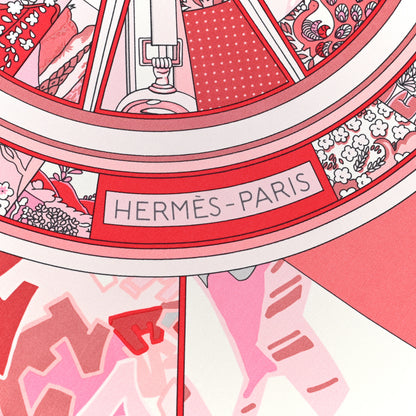 Hermes Silk Washington Carriage Scarf 140 Rouge Grenadine Rose Pale 2 of 6