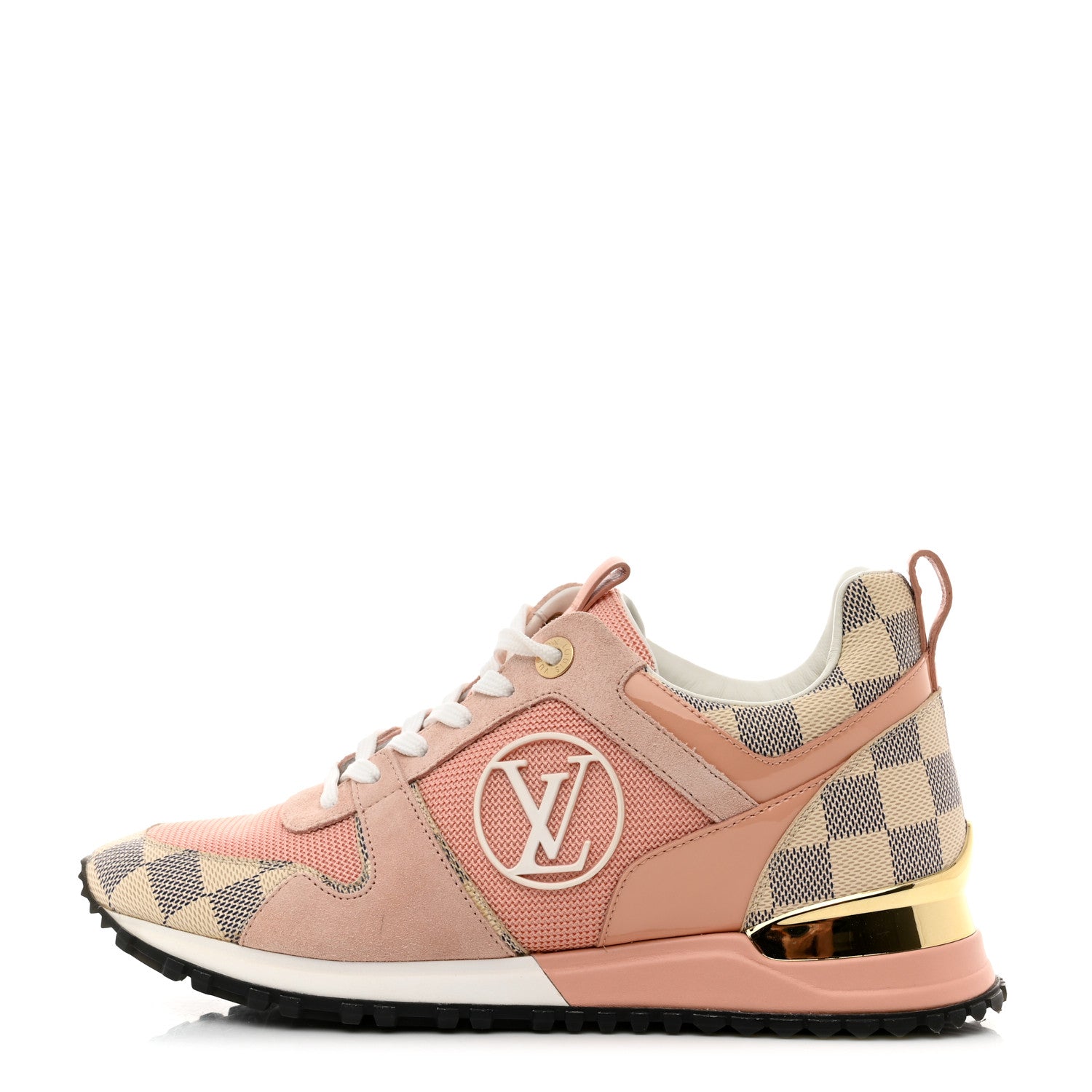 Louis Vuitton Suede Damier Azur Run Away Sneakers 36.5 Pink 1 of 9
