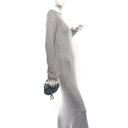 Christian Dior Grained Calfskin Mini Saddle Bag Sky Blue 2 of 9