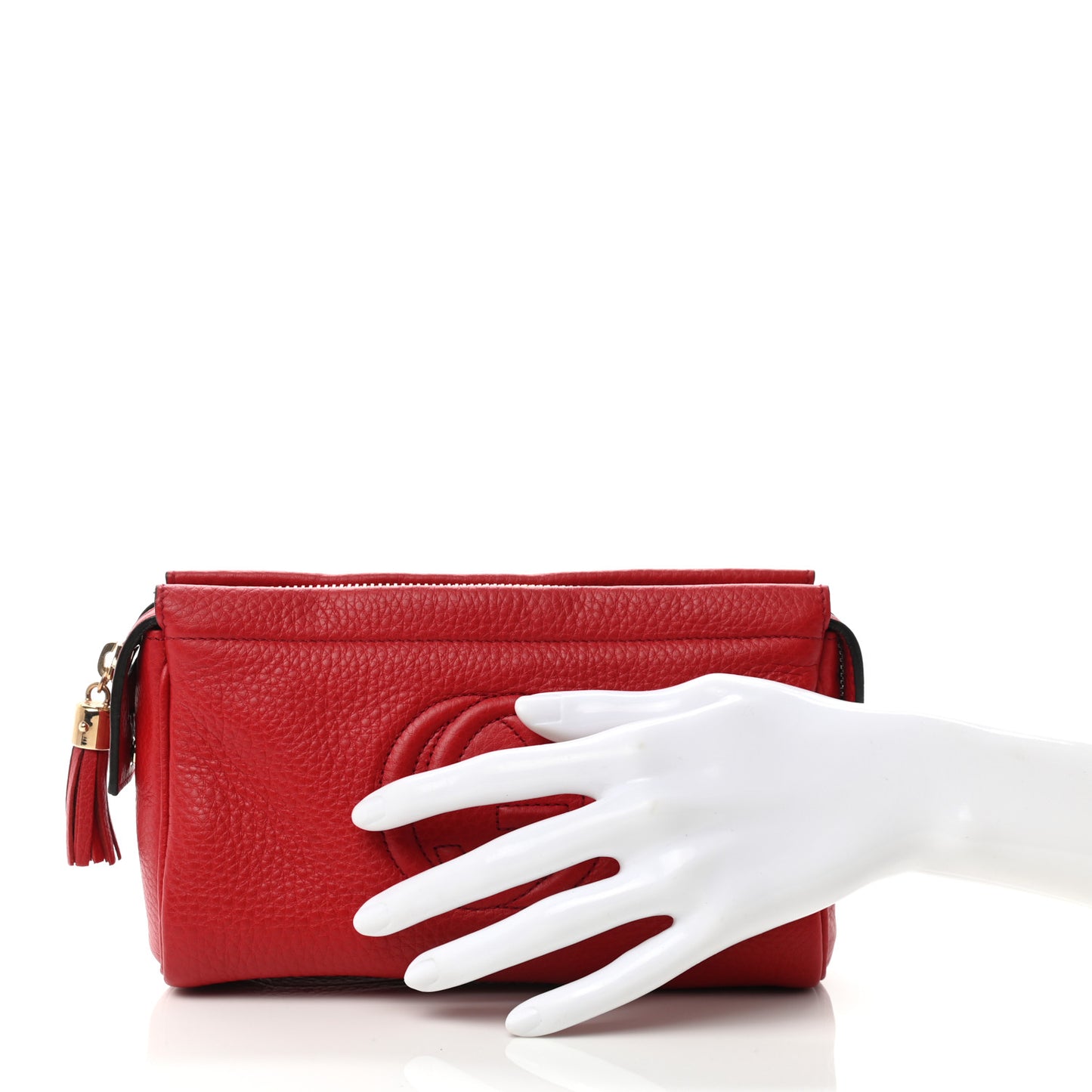 Pebbled Calfskin Soho Cosmetic Case Tabasco Red