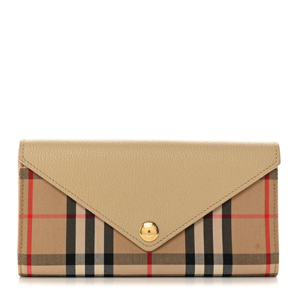 Burberry Vintage Check Grain Calfskin Halton Wallet Beige 1 of 9