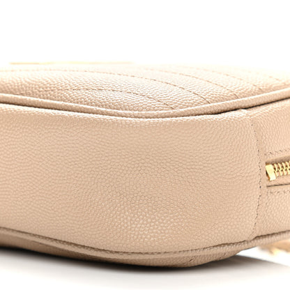 Saint Laurent Grain De Poudre Matelasse Monogram Mini Lou Camera Bag Dark Latte 10 of 12