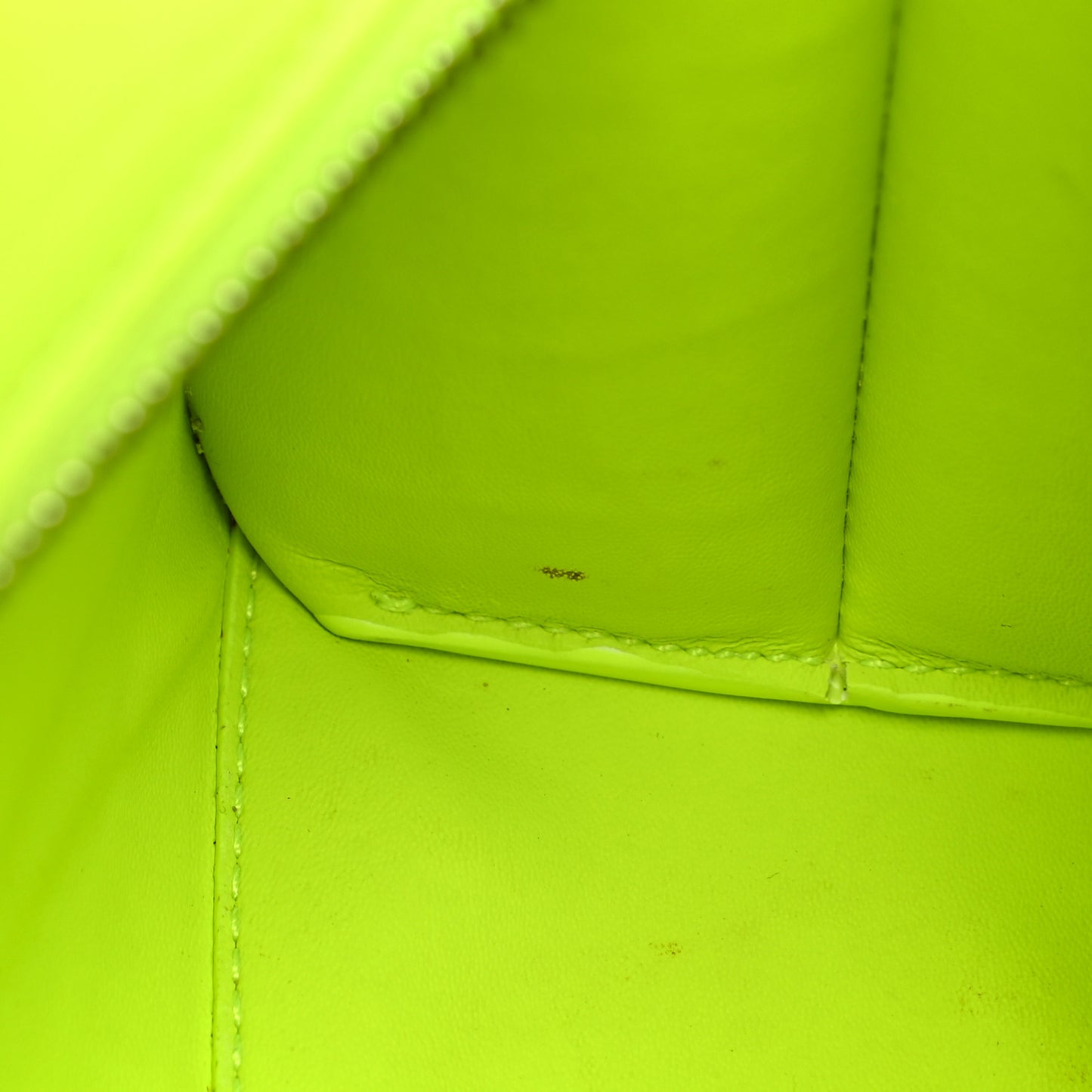 Semi Shiny Calfskin Crocodile Embossed Neo Classic Silver Hardware Mini City Fluo Yellow