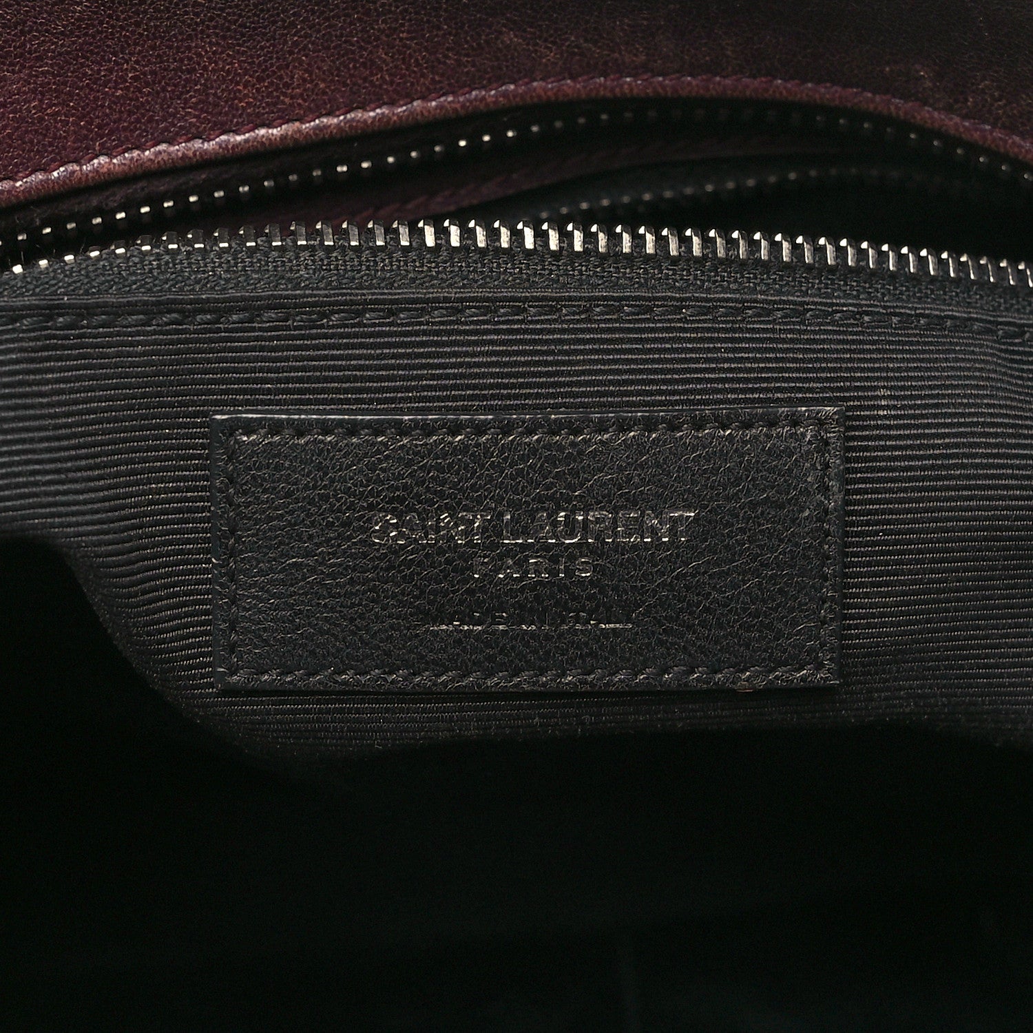 Saint Laurent Sheepskin Matelasse Chevron Large Monogram Shopping Bag Burgundy 6 of 9