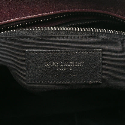 Saint Laurent Sheepskin Matelasse Chevron Large Monogram Shopping Bag Burgundy 6 of 9