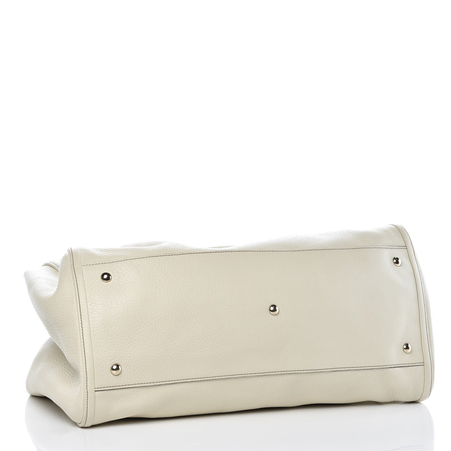 Pebbled Calfskin Large Soho Shoulder Bag Off White