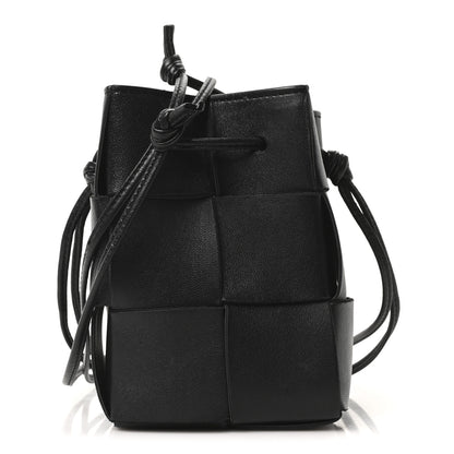 Bottega Veneta Nappa Maxi Intrecciato Mini Cassette Bucket Bag Black 1 of 9