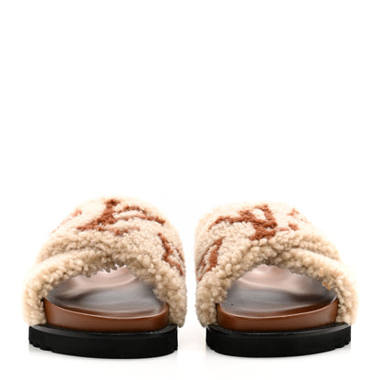Louis Vuitton Shearling Paseo Flat Comfort Sandal 40 Nude 2 of 9