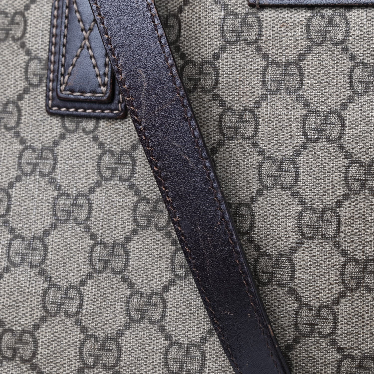 Gucci GG Supreme Monogram Medium Zippered Shopping Tote Dark Brown 17 of 20