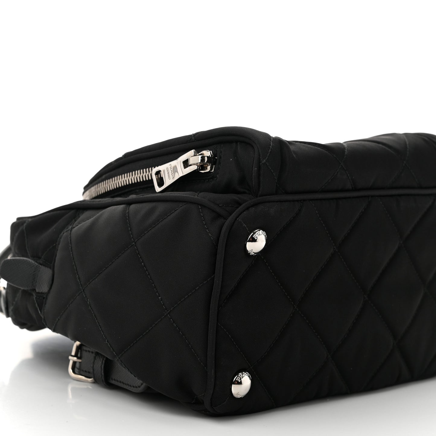 Nylon Tessuto Impuntu Quilted Backpack Black