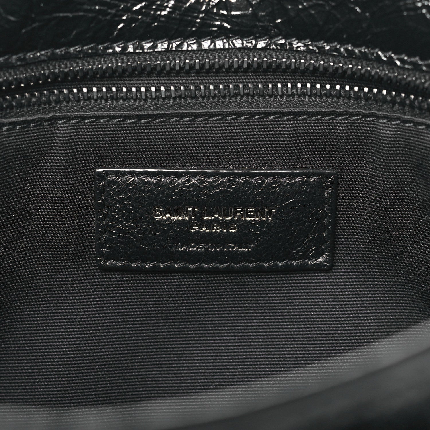 Saint Laurent SAINT LAURENT Crinkled Calfskin Matelasse Monogram Medium Niki Chain Satchel Black 6 of 9