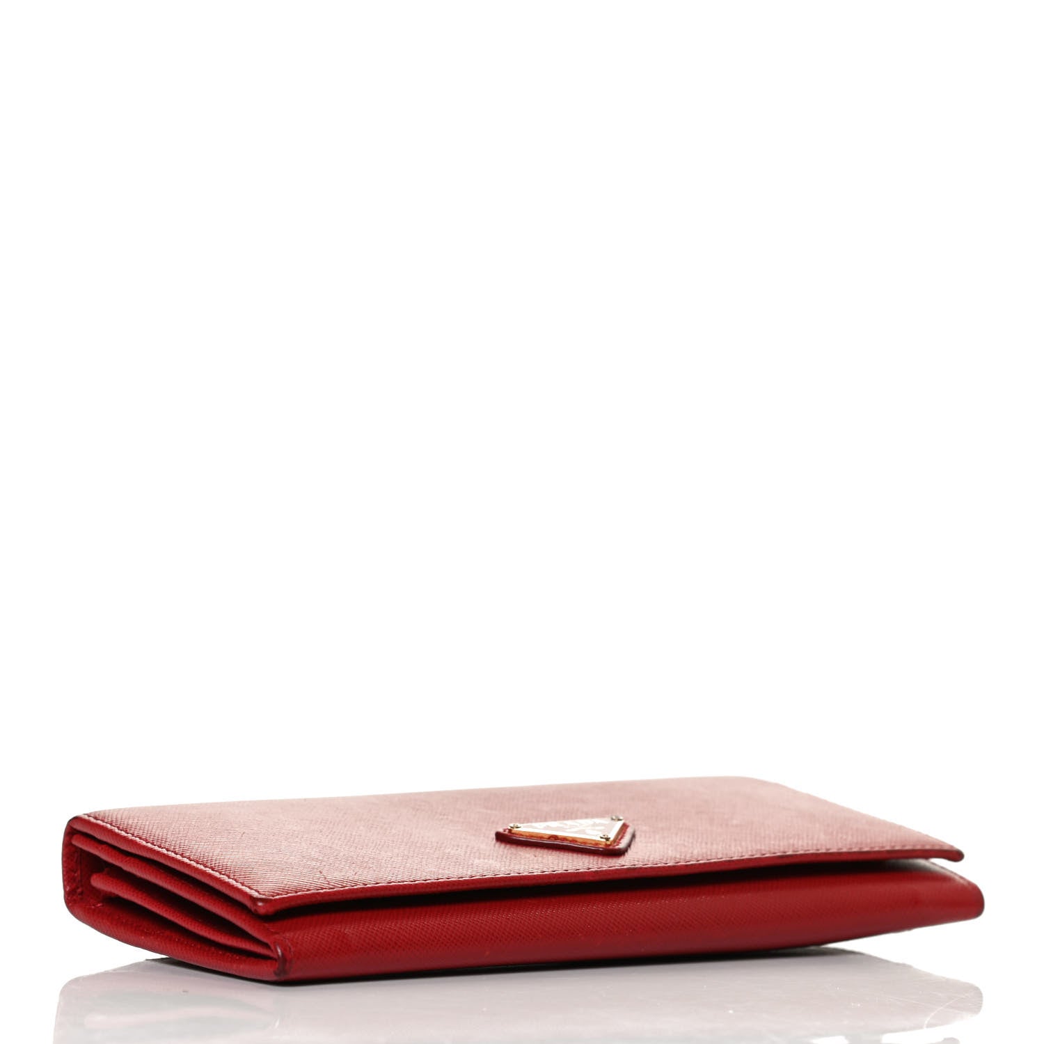 Prada Saffiano Metal Continental Flap Wallet Fuoco 4 of 11