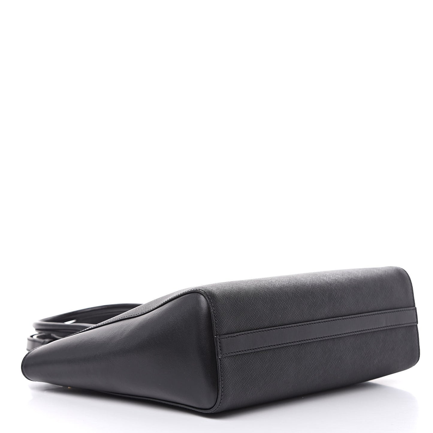 Saffiano Soft Calfskin Zippered Tote Black