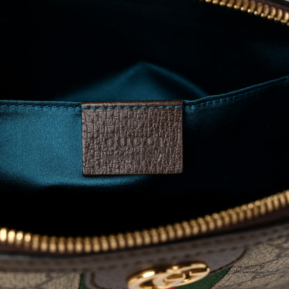 Gucci GG Supreme Monogram Textured Dollar Calfskin Web Small Ophidia Dome Shoulder Bag Beige Ebony New Acero 5 of 9