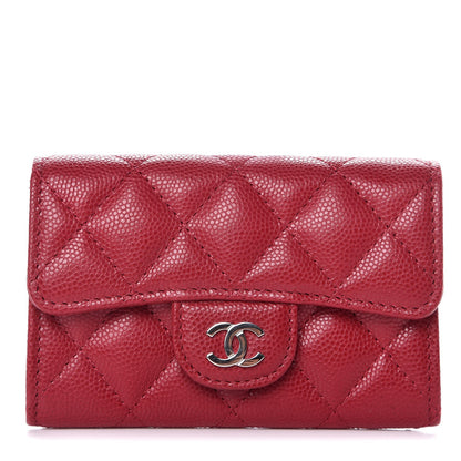 Chanel Caviar Quilted Card Holder Dark Pink 1 of 7