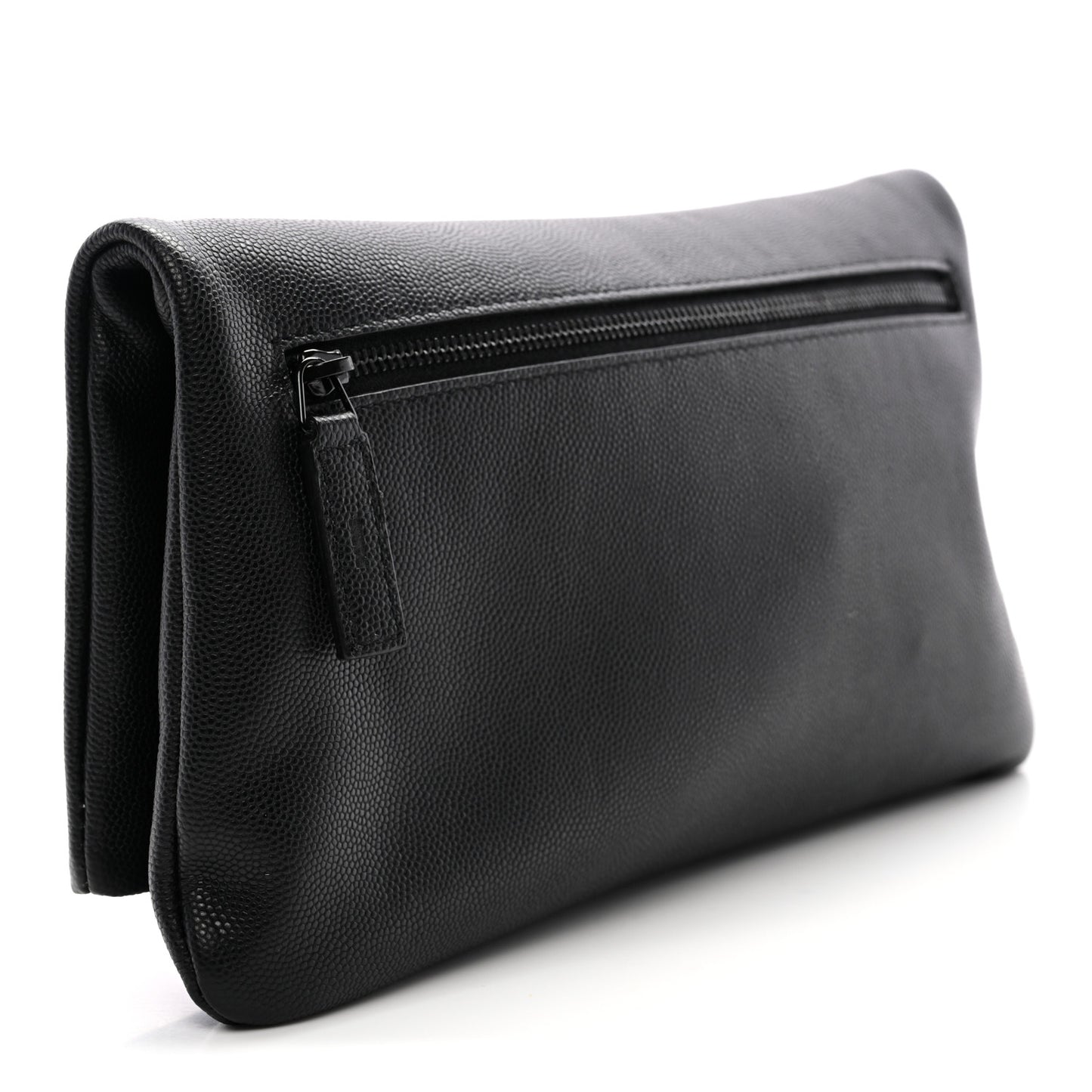 Grain De Poudre West Hollywood Monogram Fold Over Clutch Black