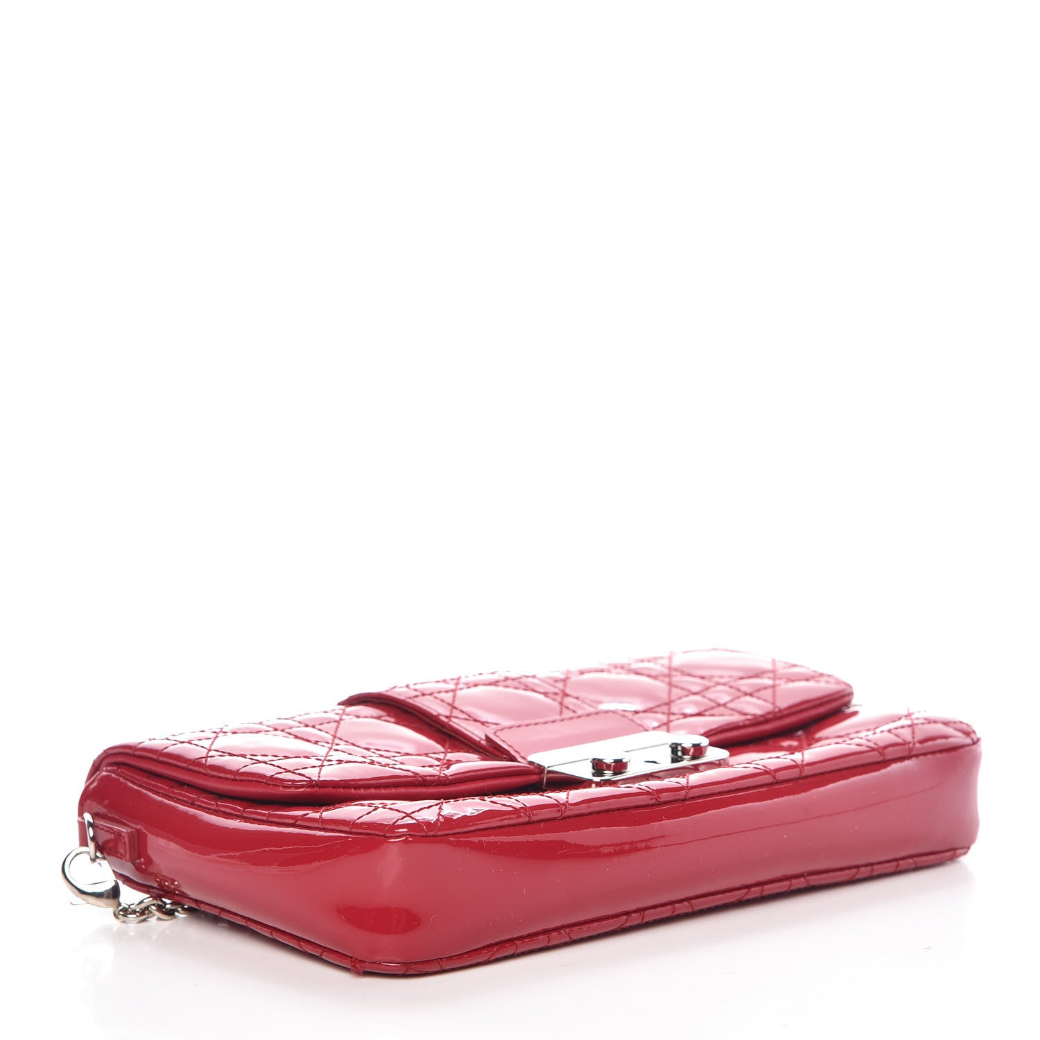 Christian Dior Patent Cannage New Lock Pouch Red 4 of 12