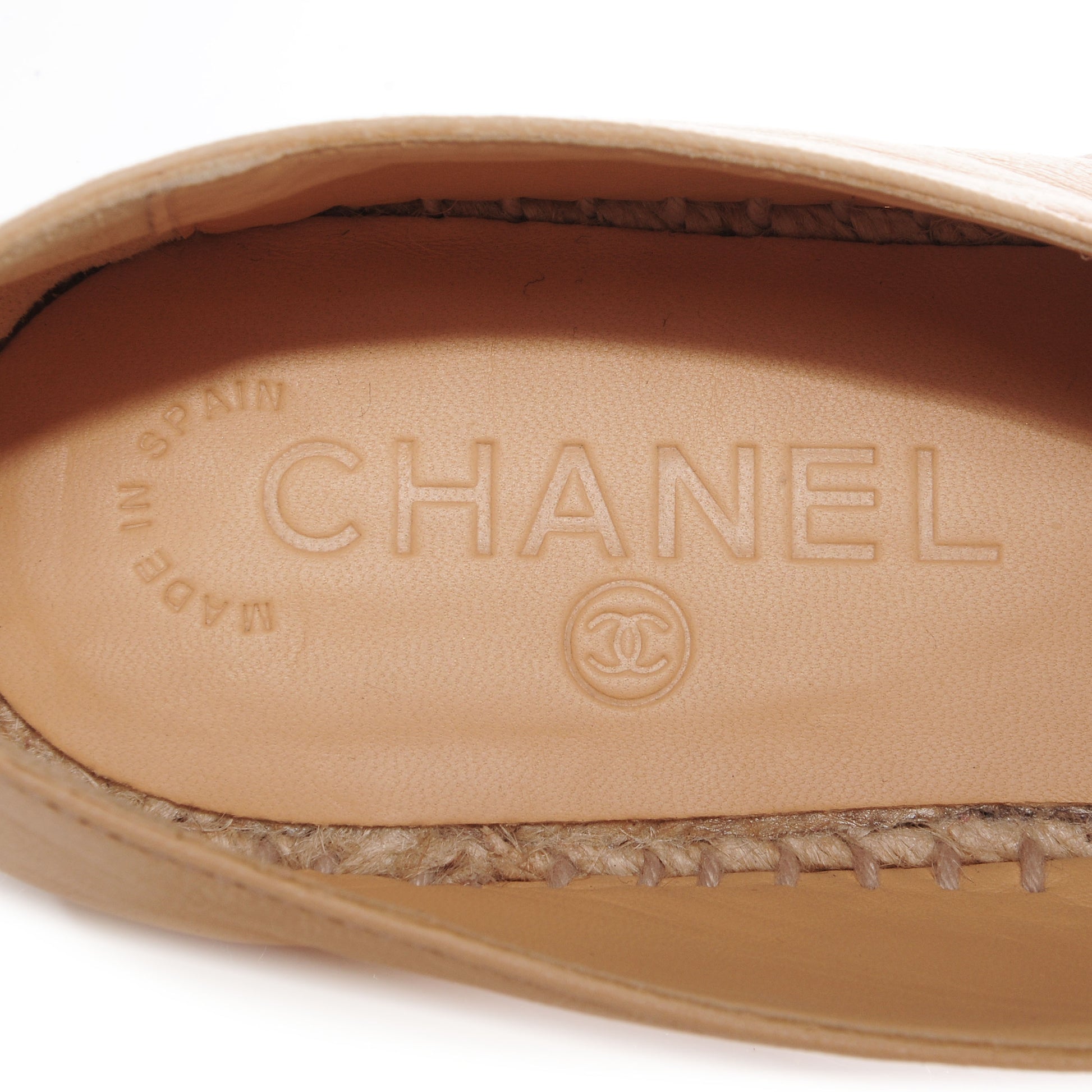 Chanel Lambskin Espadrilles Beige Black 39 4 of 6