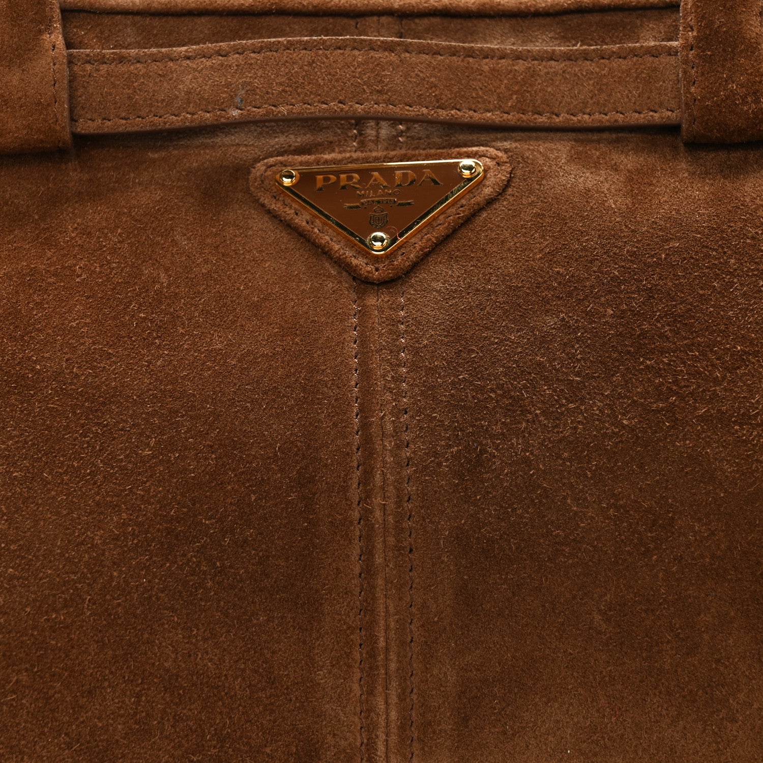 Prada Suede Large Bonnie Shoulder Bag Cocoa Brown 7 of 9