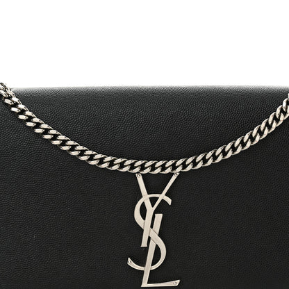 Saint Laurent Grain De Poudre Medium Classic Monogram Kate Satchel Black 8 of 17