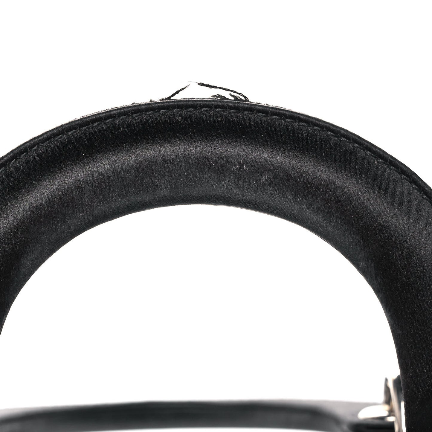 Satin Crystal Cannage Mini Lady Dior Black