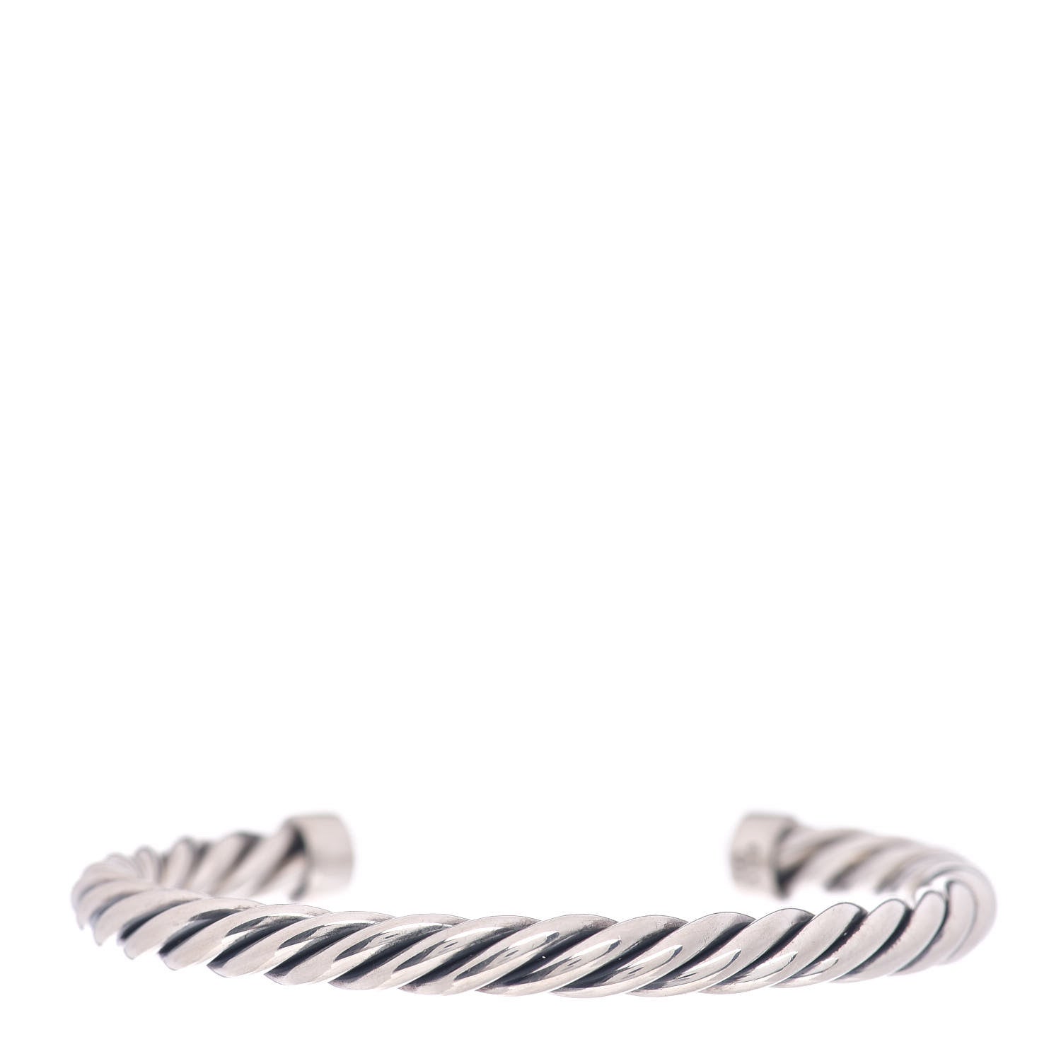 David Yurman Sterling Silver Lapis Lazuli 6mm Cable Classic Cuff Bracelet 3 of 4