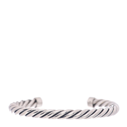 David Yurman Sterling Silver Lapis Lazuli 6mm Cable Classic Cuff Bracelet 3 of 4