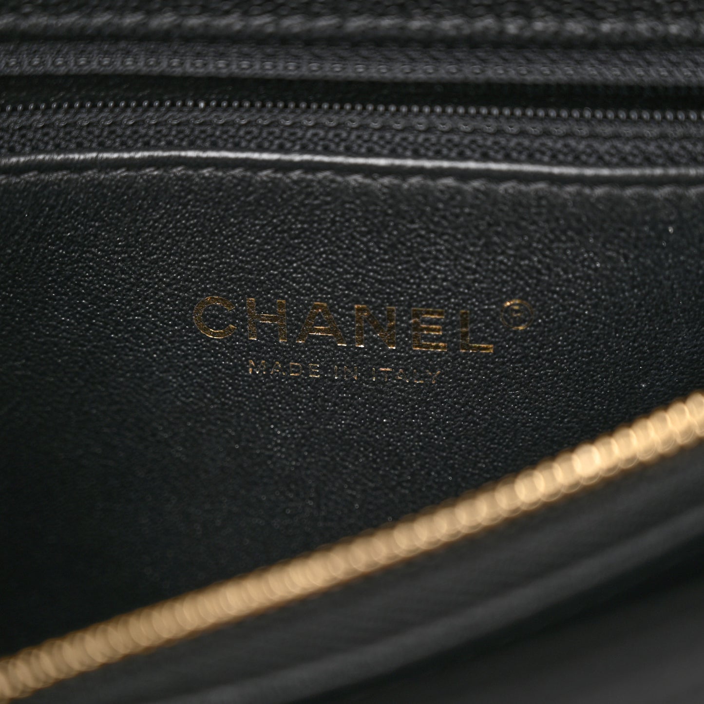 Caviar Lizard Embossed Quilted Small Coco Handle Flap Black