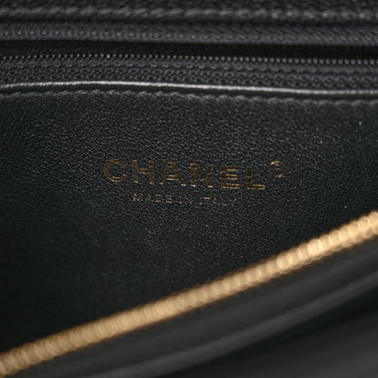Chanel Caviar Lizard Embossed Quilted Small Coco Handle Flap Black 6 of 12