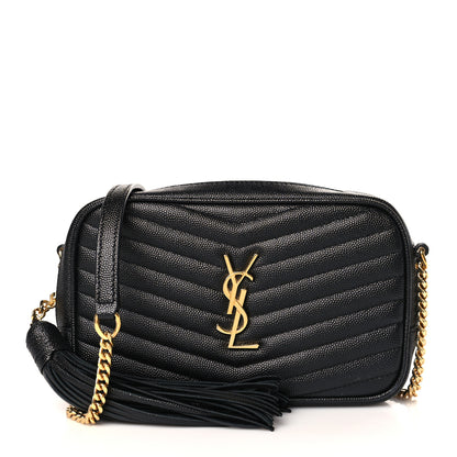Saint Laurent Grain De Poudre Matelasse Monogram Mini Lou Camera Bag Black 1 of 11