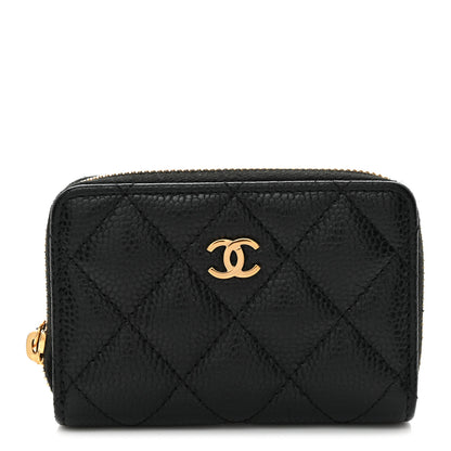 Chanel Caviar Quilted Zip Coin Purse Black 1 of 9