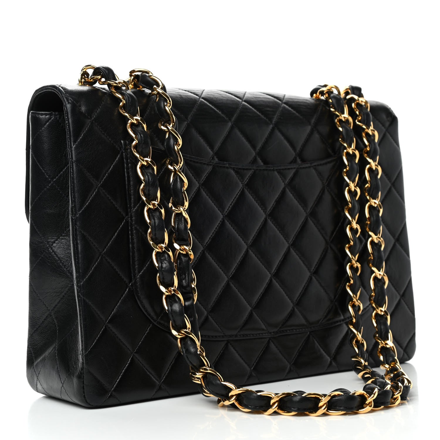 Chanel Lambskin Quilted Jumbo Single Flap Black 2 of 5