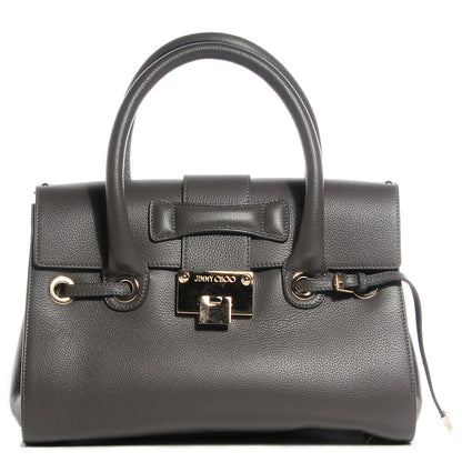 Jimmy Choo Grainy Calfskin Large Rosalie Satchel Grey 1 of 7