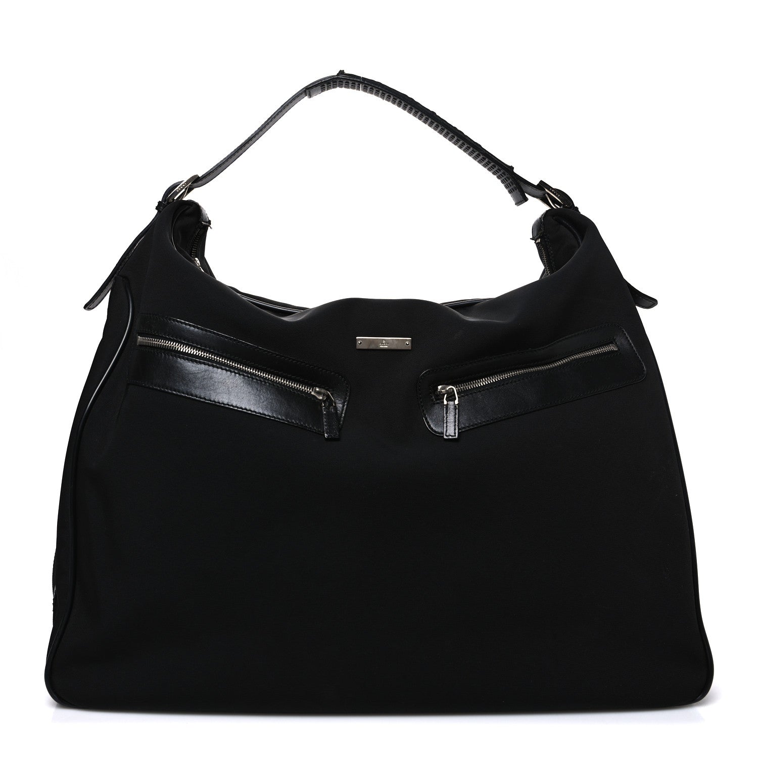 Gucci Calfskin Canvas Double Zip Large Travel Bag Black 1 of 10