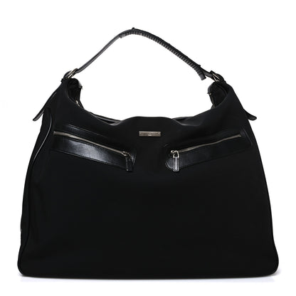 Gucci Calfskin Canvas Double Zip Large Travel Bag Black 1 of 10