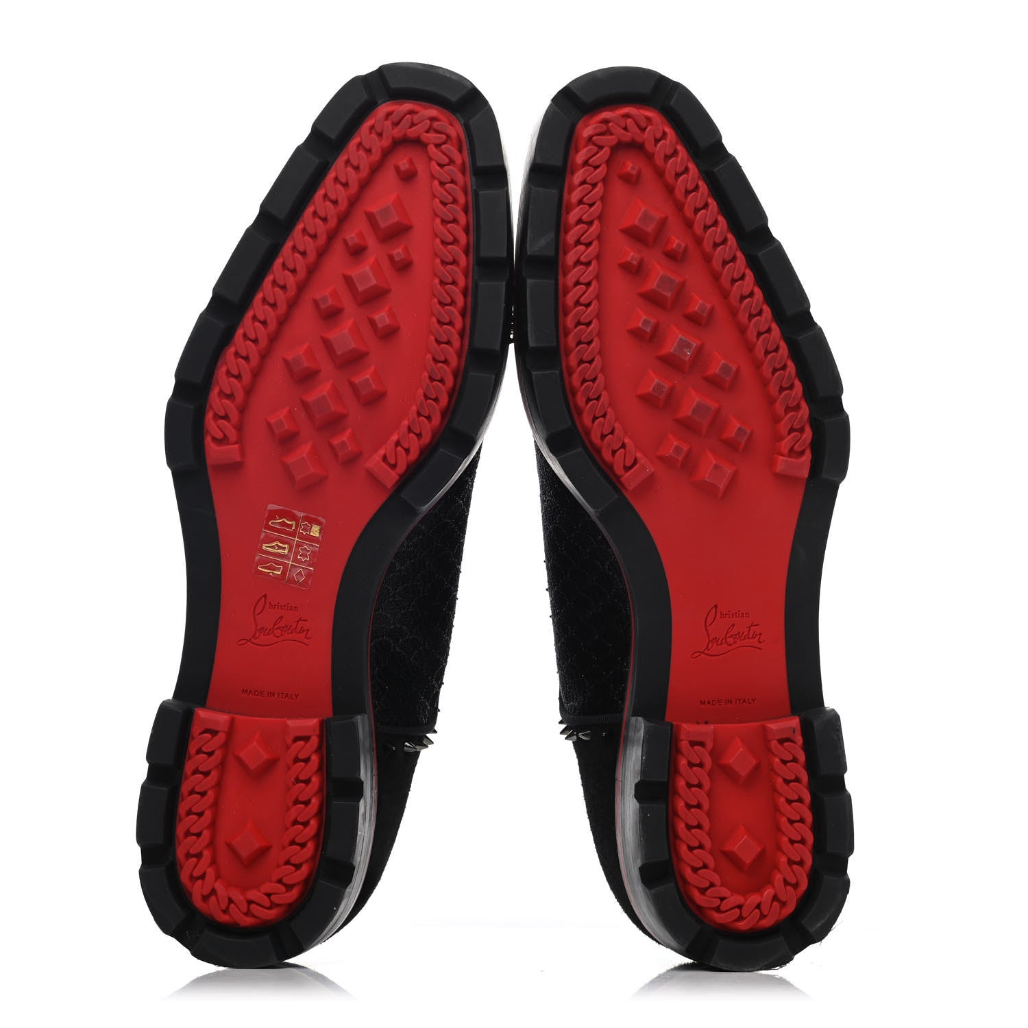 Christian Louboutin Suede Calfskin Spikes Champignac Mens Flat Oxfords 42 Black 4 of 4