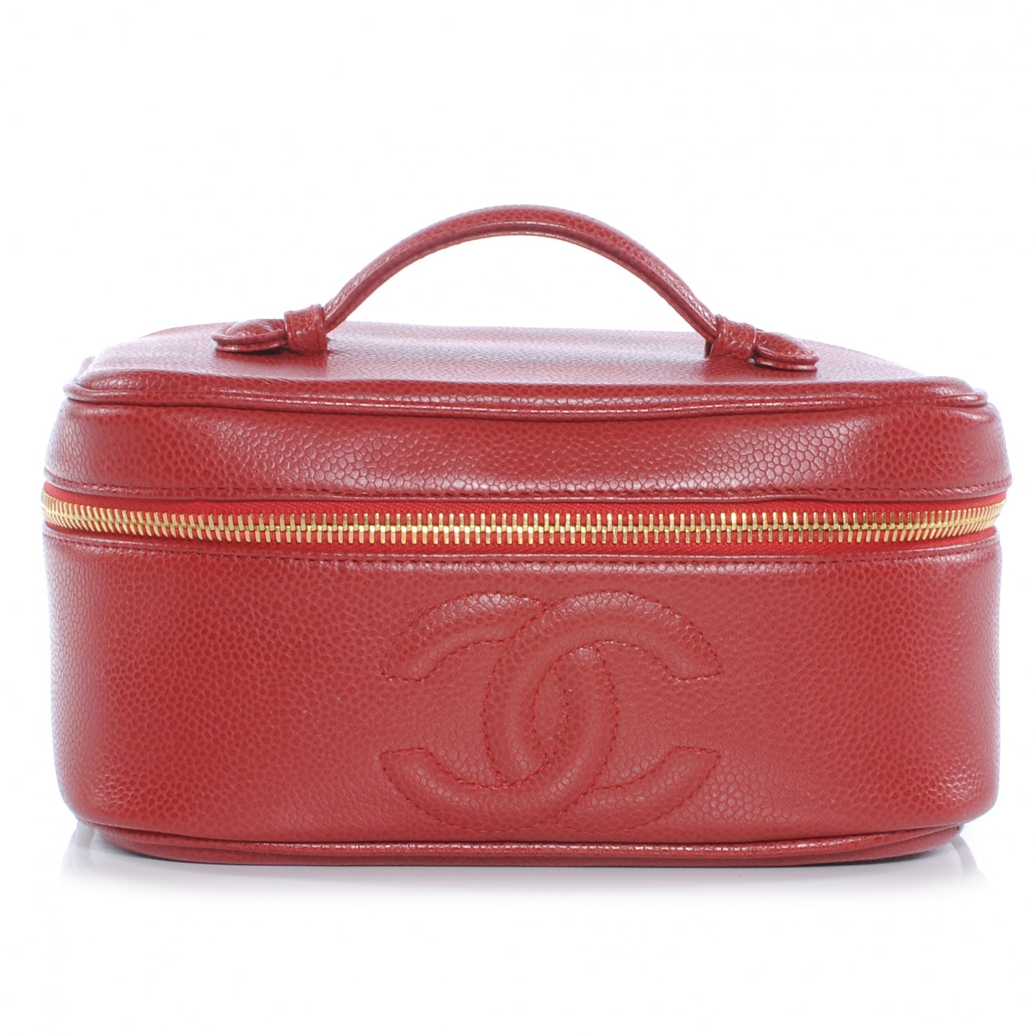 Chanel Caviar CC Cosmetic Vanity Bag Red 1 of 6