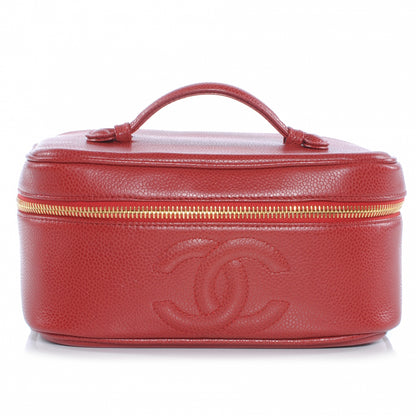 Chanel Caviar CC Cosmetic Vanity Bag Red 1 of 6