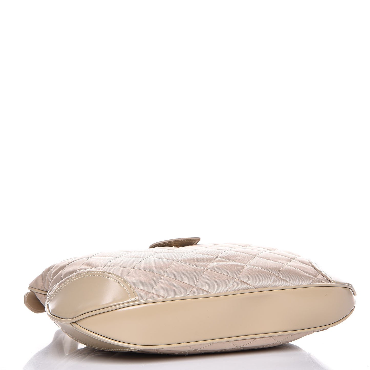 Nylon Quilted Patent Brook Hobo Beige