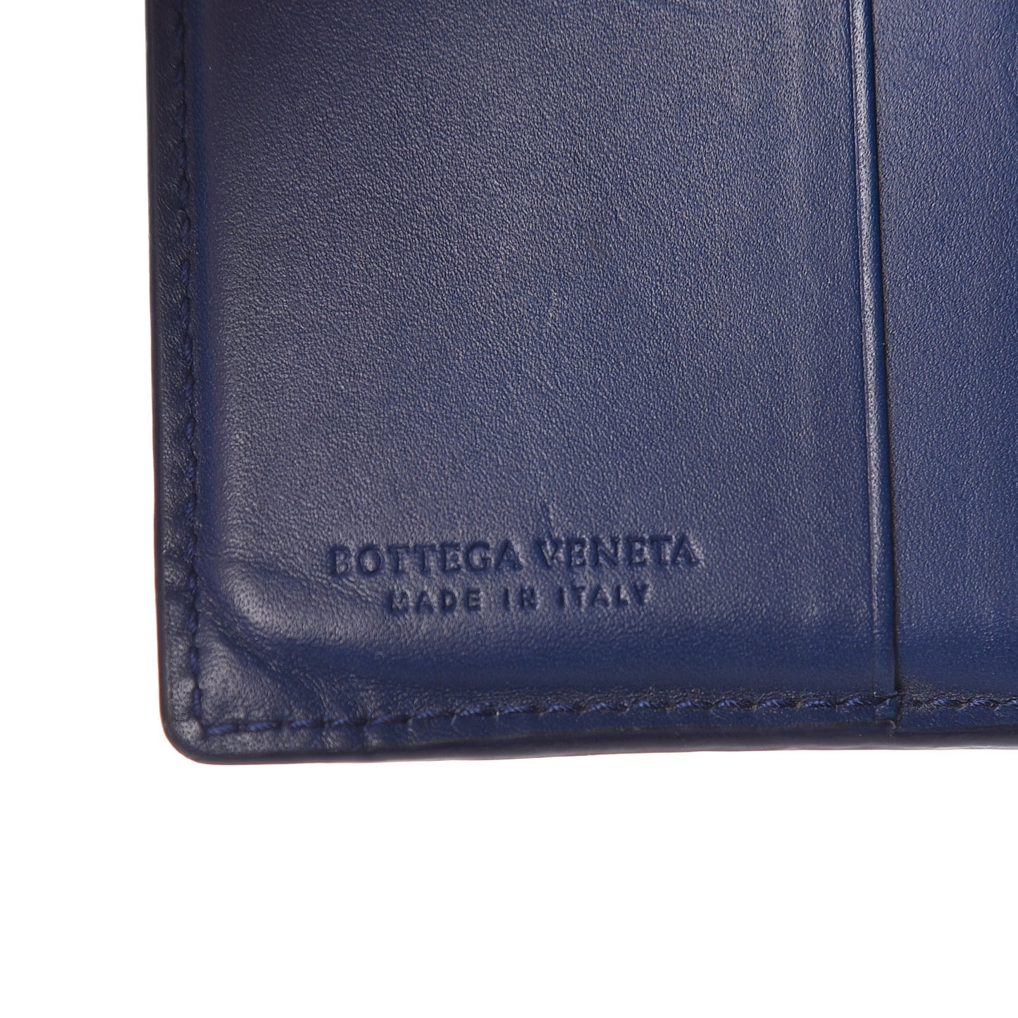 Nappa Intrecciato Bi-Fold Wallet Cobalt