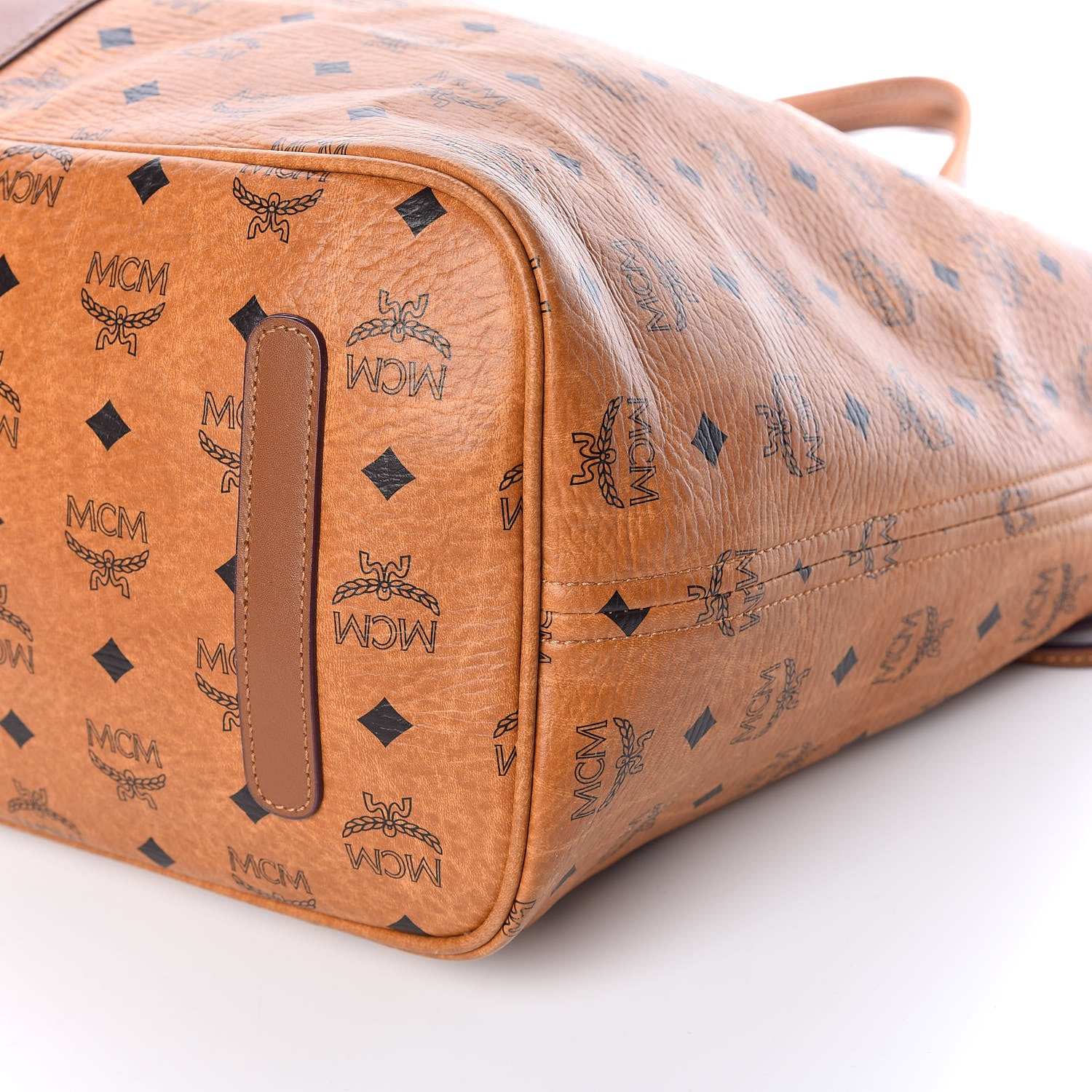 MCM Visetos Large Liz Reversible Shopper Tote Cognac 11 of 15