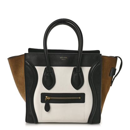 Celine Smooth Calfskin Nubuck Micro Tri-Color Luggage White 1 of 10